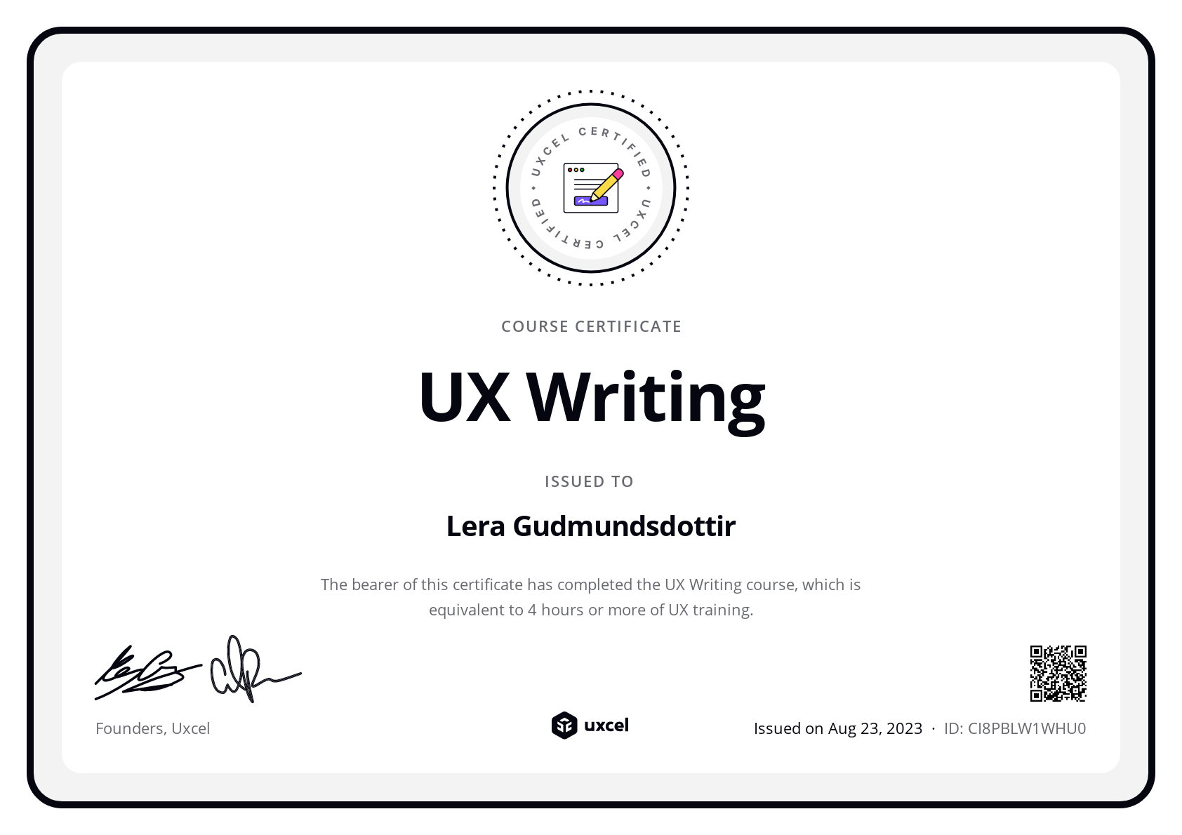 Uxcel Course Certificate Of Completion Uxcel uxcel-course-certificate-of-completion-uxcel